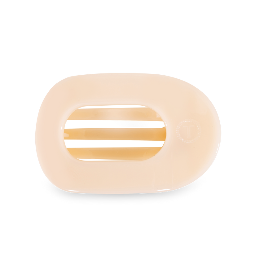 Almond Beige Medium Flat Round Hair Clip
