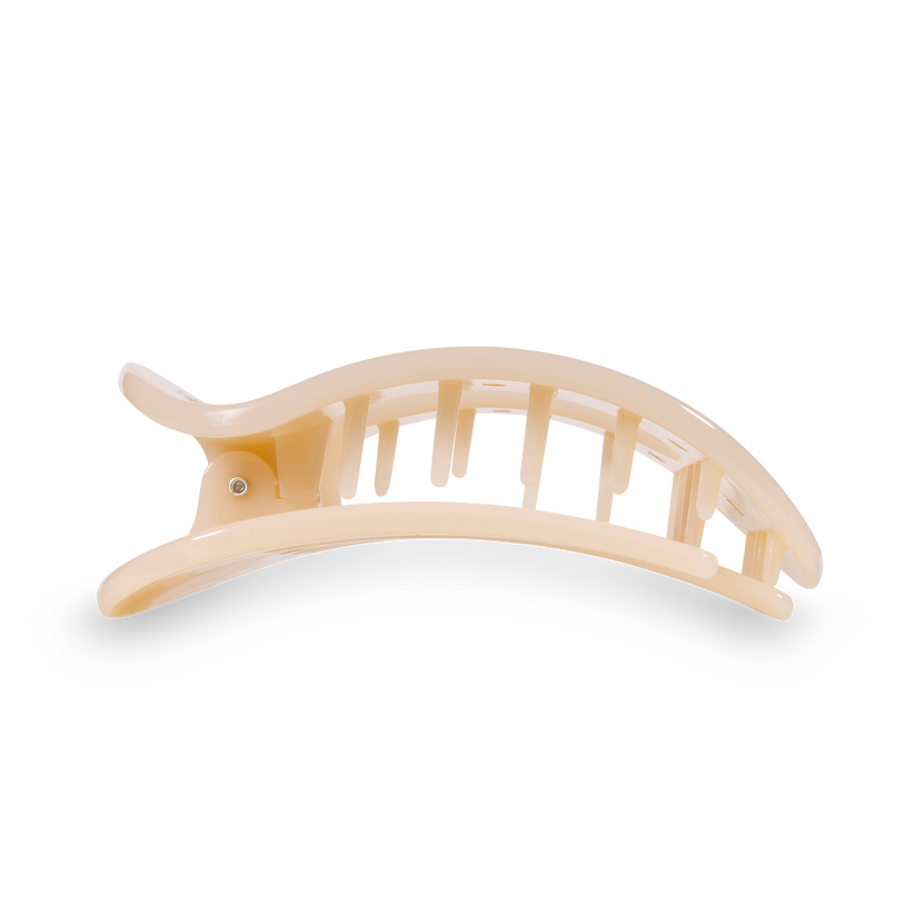Almond Beige Medium Flat Round Hair Clip