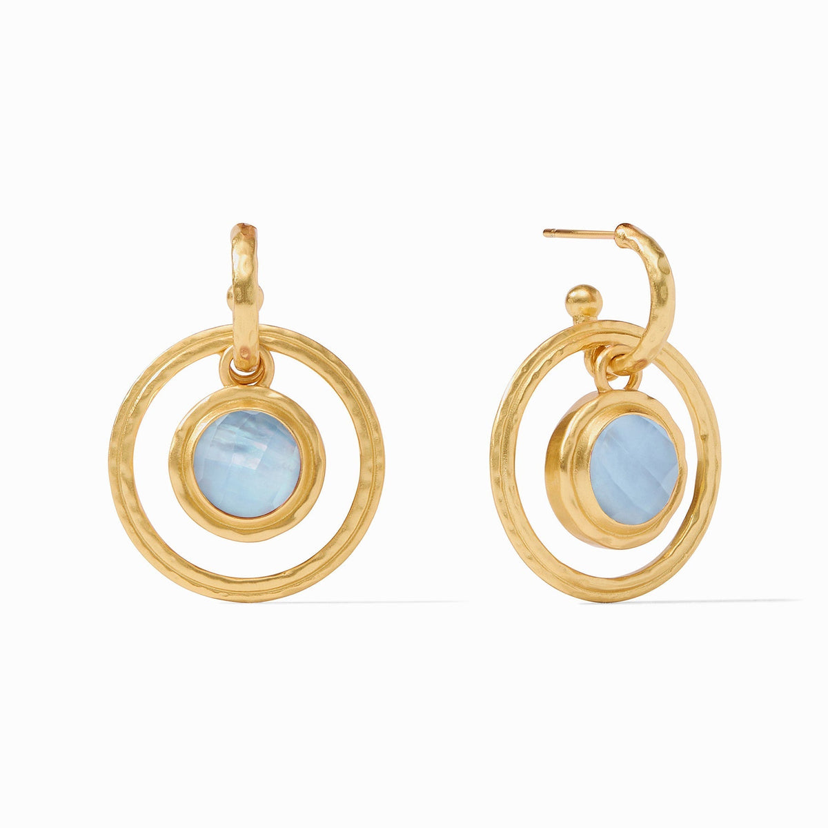 Astor 6-in-1 Charm Earring Gold - Iridescent Chalcedony Blue