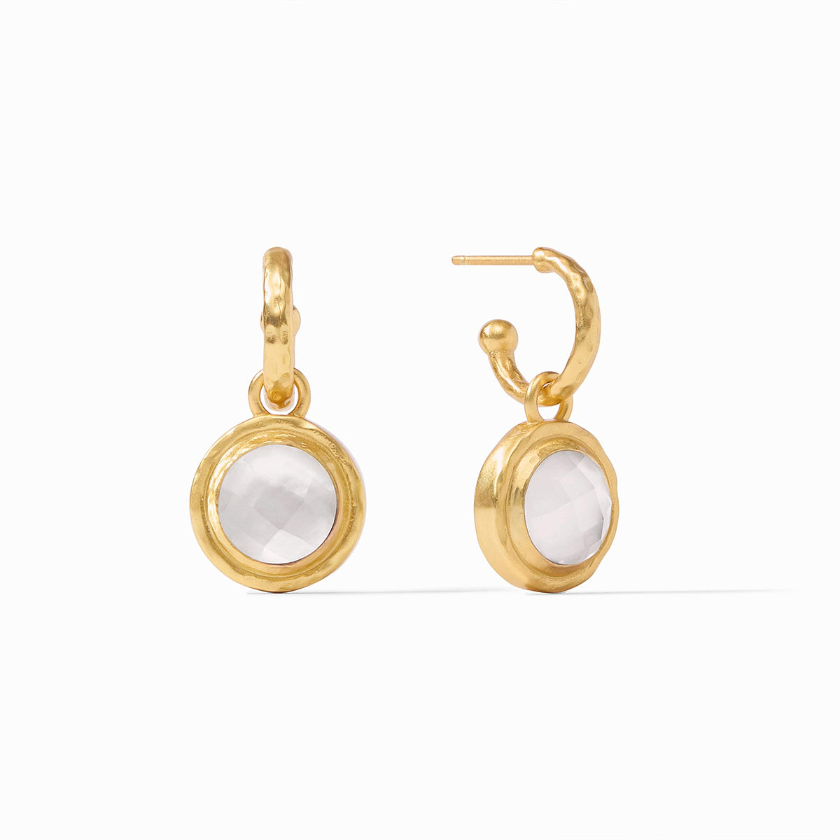 Astor 6-in-1 Charm Earring Gold - Iridescent Chalcedony Blue