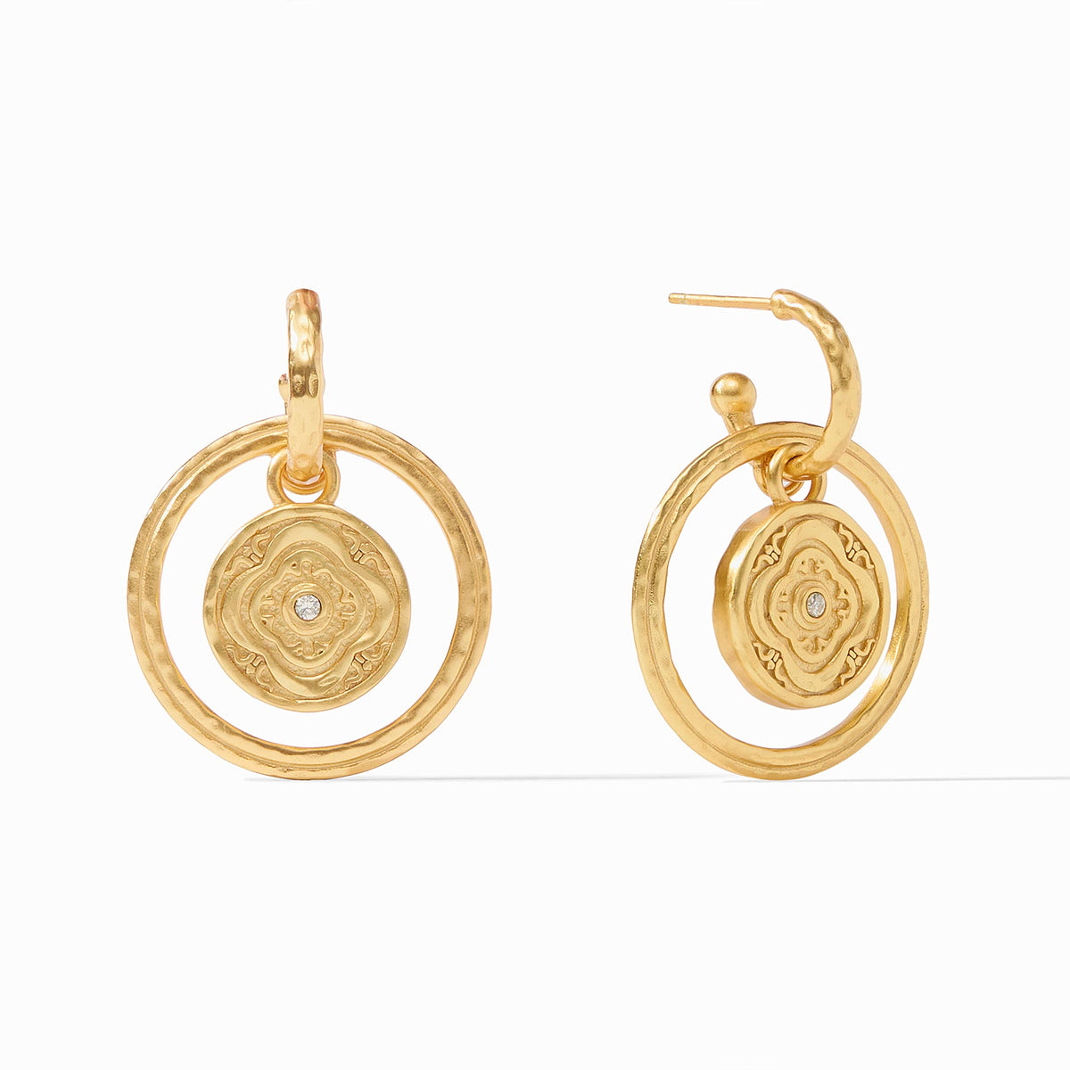 Astor 6-in-1 Charm Earring Gold - Iridescent Chalcedony Blue