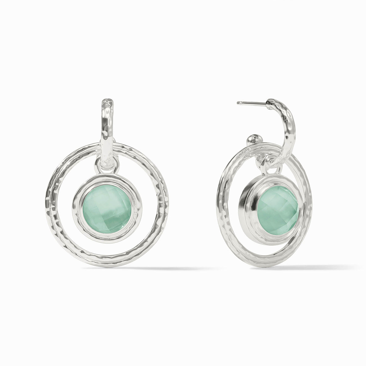 Astor 6-in-1 Charm Earring Silver - Iridescent Aquamarine Blue