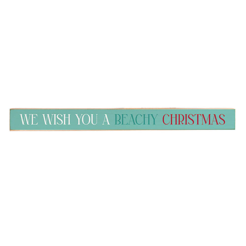We Wish You A Beachy Christmas Skinny Wooden Sign