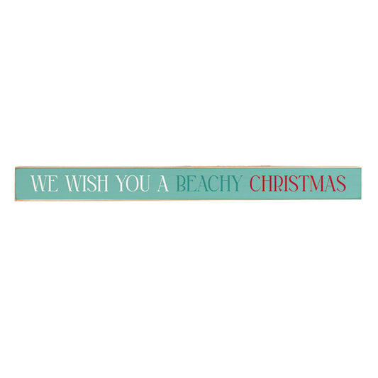 We Wish You A Beachy Christmas Skinny Wooden Sign