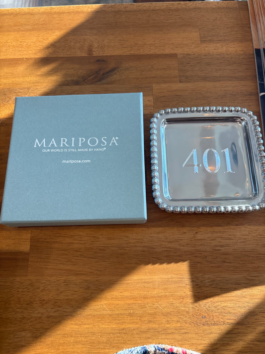 401 Engraved Beaded Tray - Rhode Island