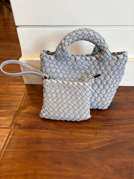 Braided Clutch Sky Blue