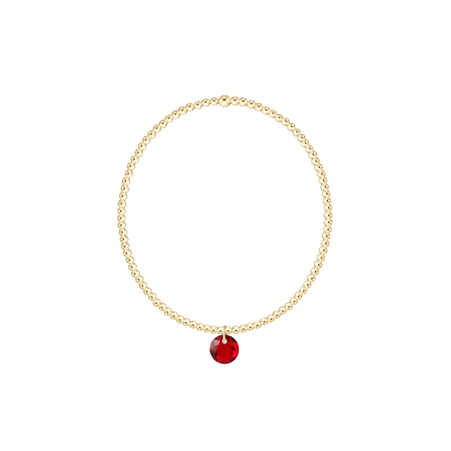 Classic Gold 2mm Bracelet - Reflection Small Charm - January