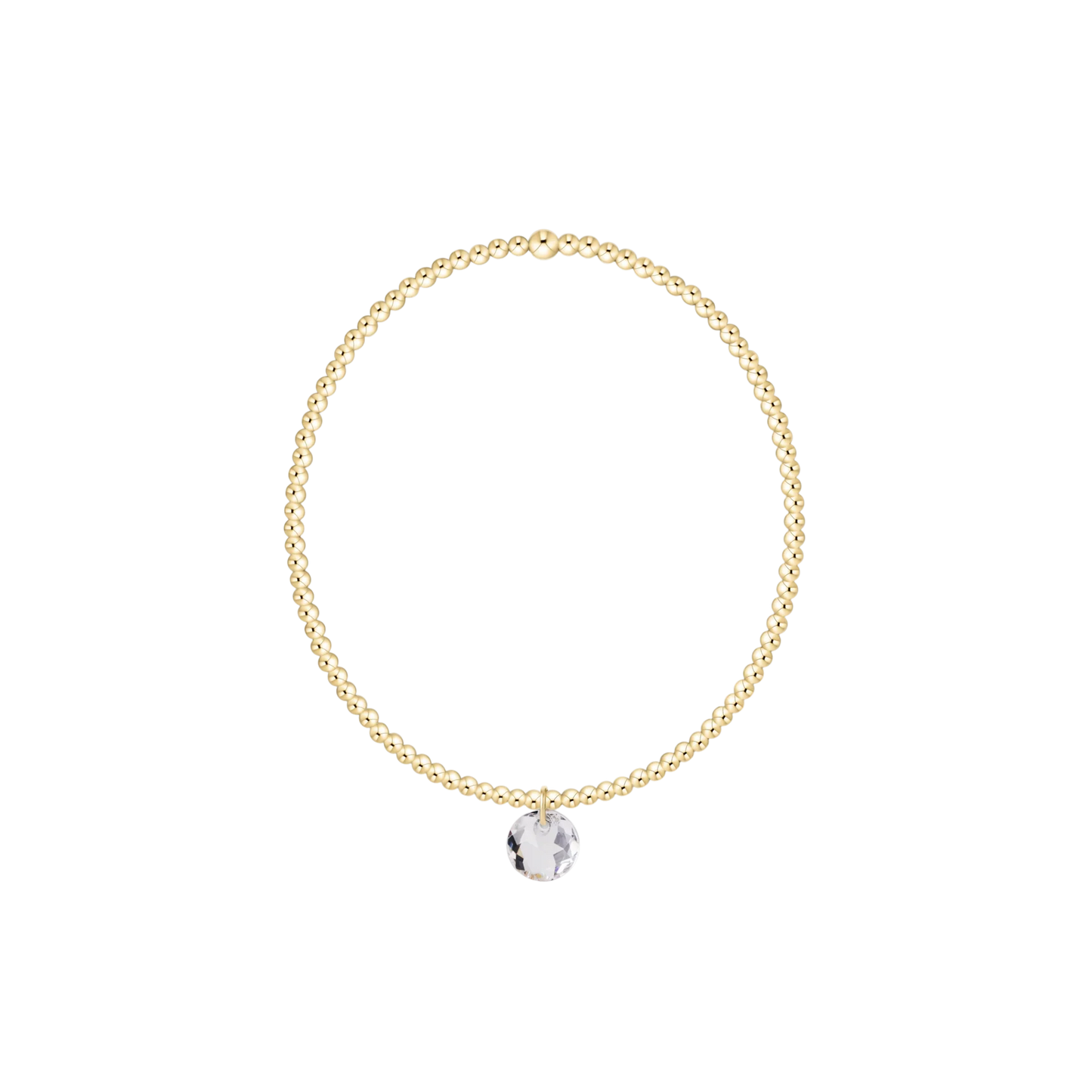Classic Gold 2mm Bracelet - Reflection Small Charm - April