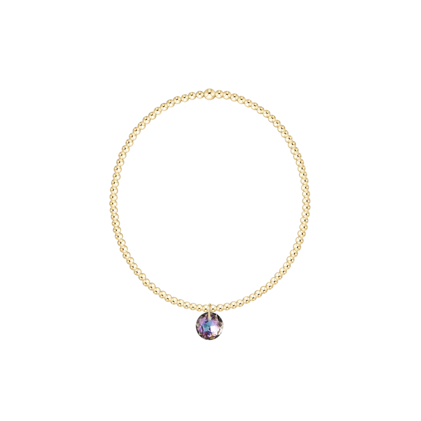 Classic Gold 2mm Bracelet - Reflection Small Charm - June