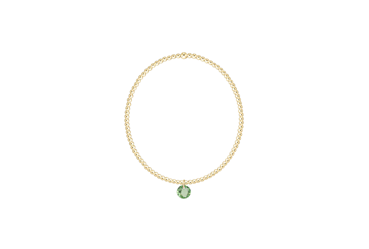 Classic Gold 2mm Bracelet - Reflection Small Charm - August