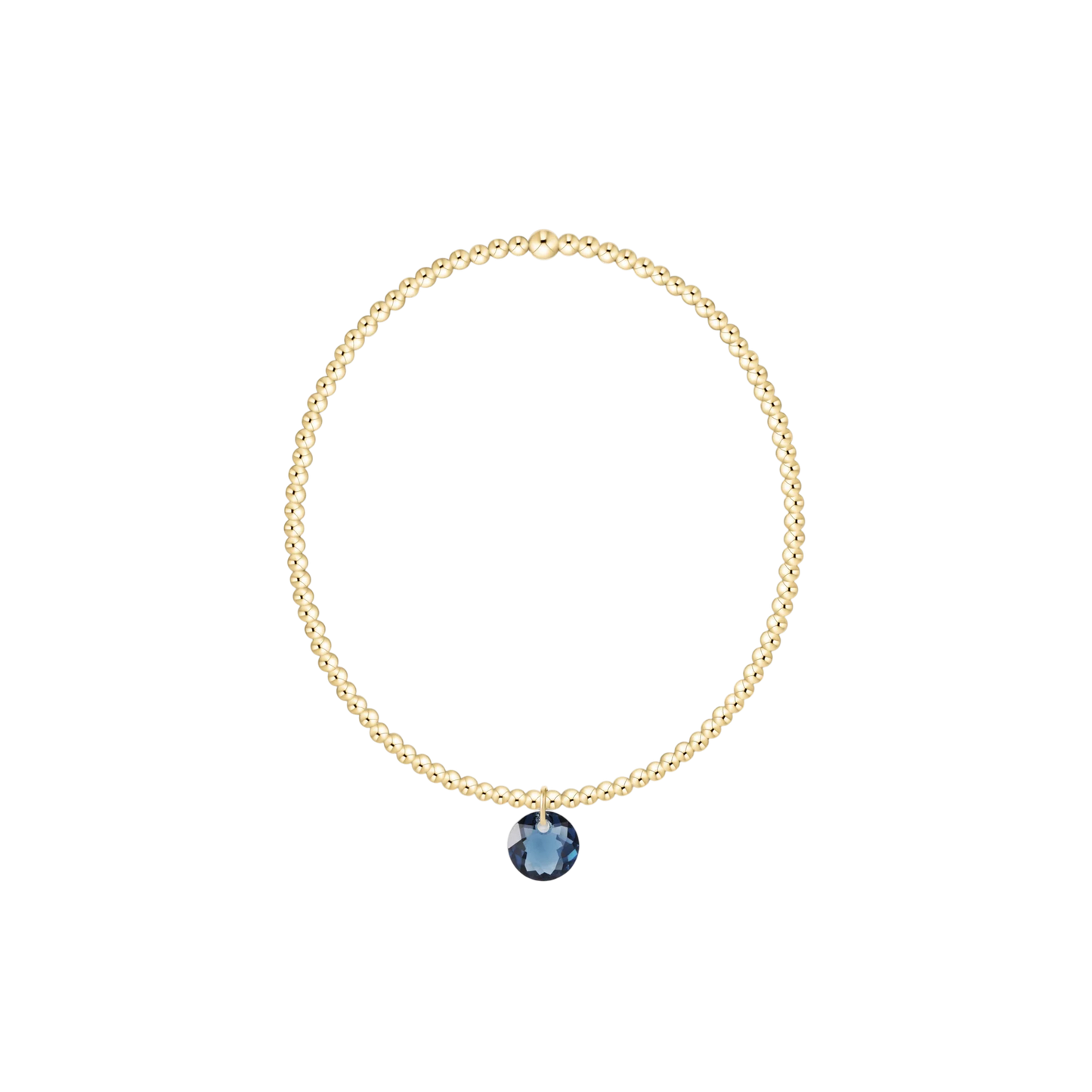 Classic Gold 2mm Bracelet - Reflection Small Charm - September