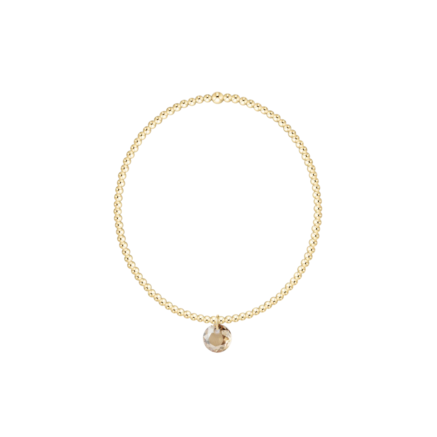 Classic Gold 2mm Bracelet - Reflection Small Charm - November