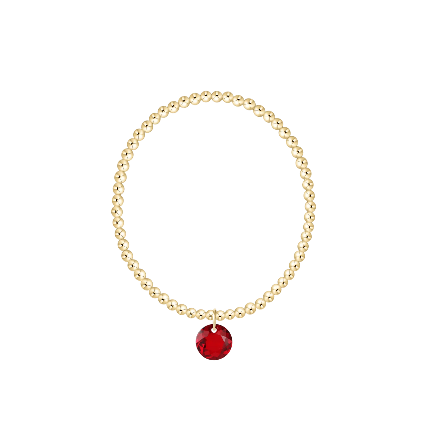 Classic Gold 3mm Bracelet - Reflection Charm - January