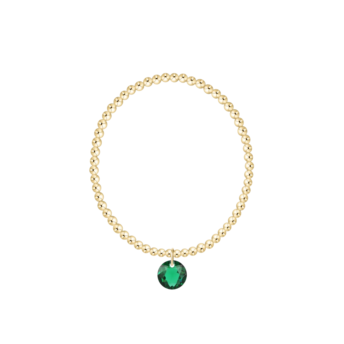 Classic Gold 3mm Bracelet - Reflection Charm - May