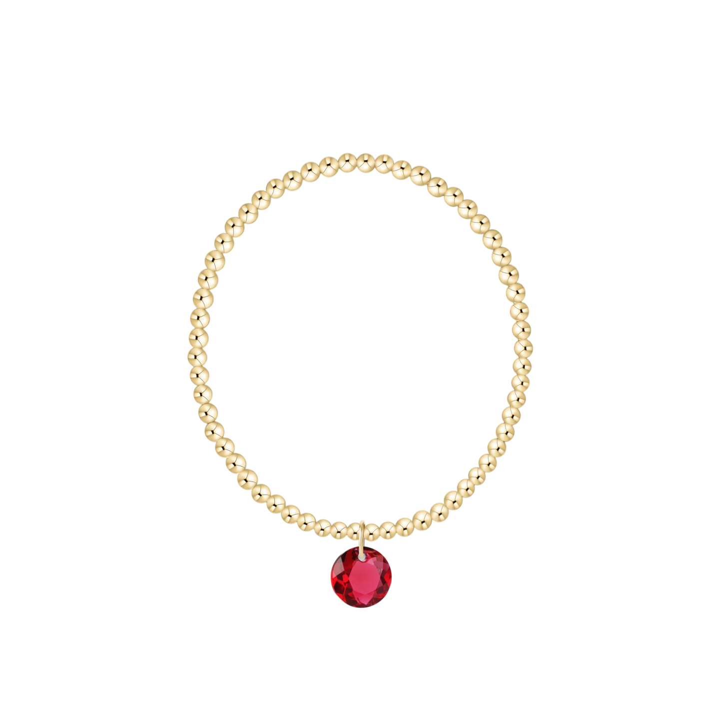 Classic Gold 3mm Bracelet - Reflection Charm - July