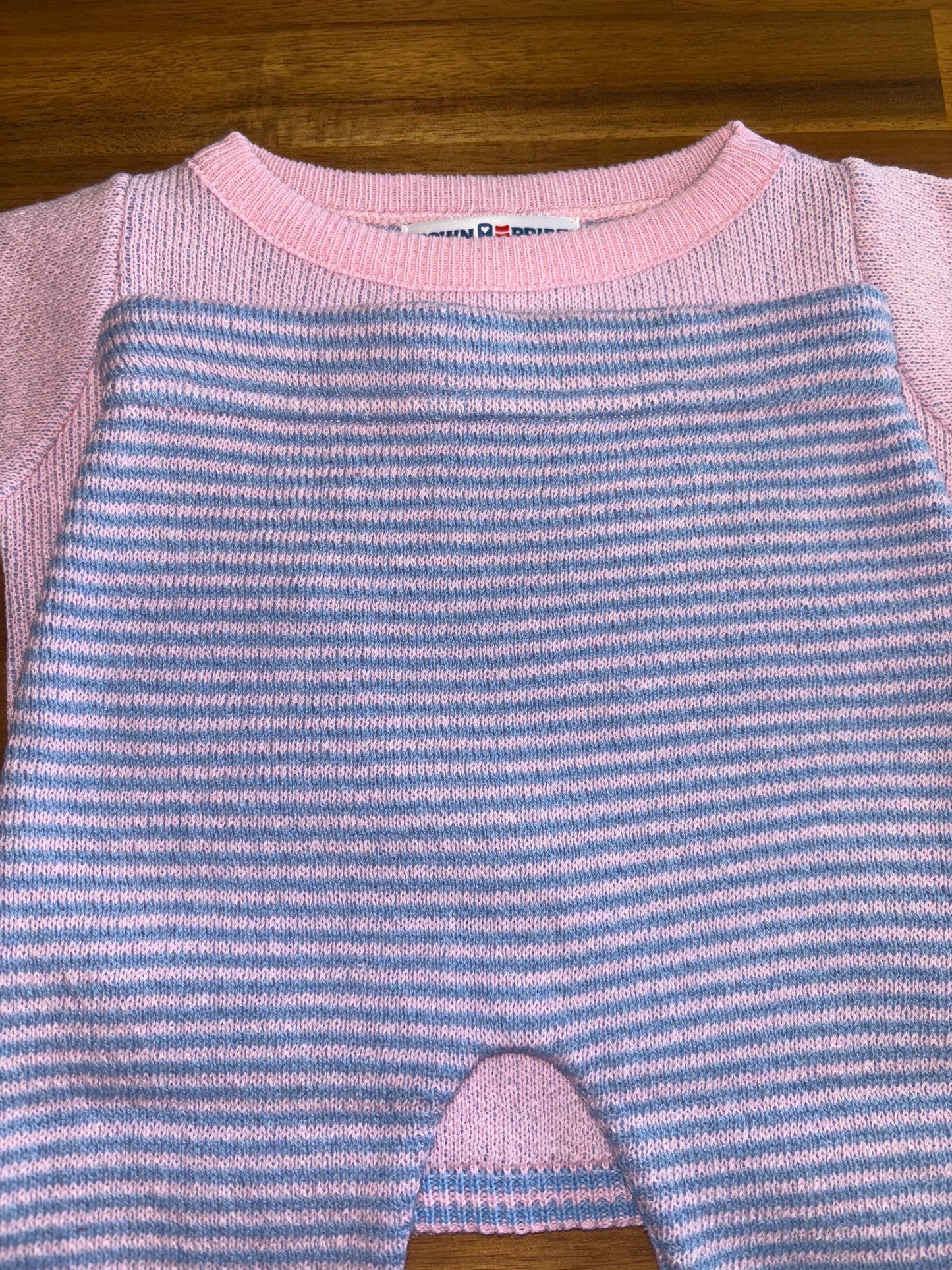Sailboat Sweater & Striped Pants Set – Pink & Light Blue
