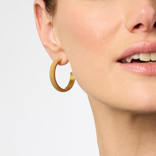 Beaded Eternity Hoop - Cabochon Medium