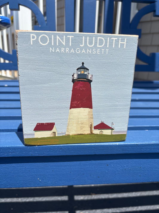 Point Judith Narragansett Decorative Wooden Block