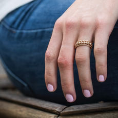 Classic Gold 3mm Bead Ring - Size 6