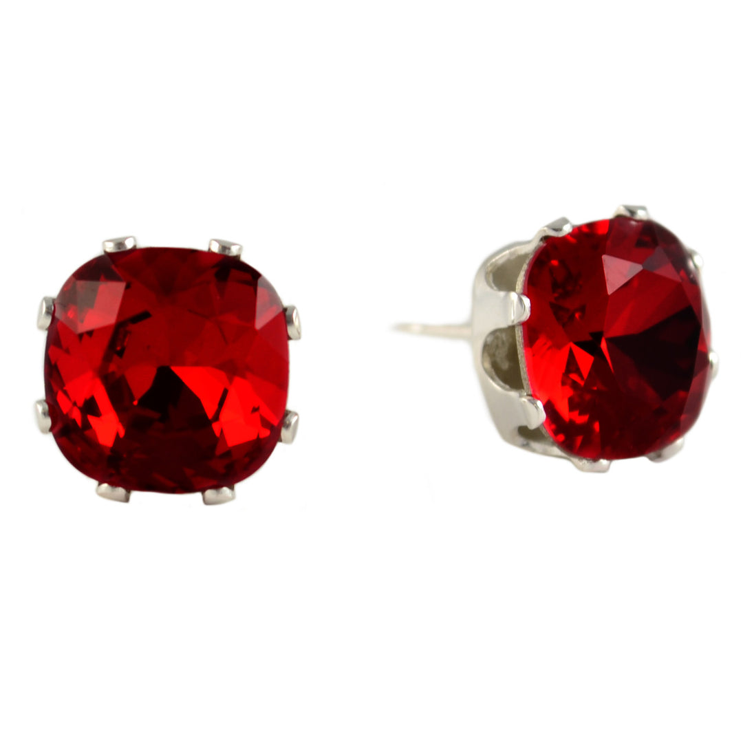 Ruby Cushion Earrings