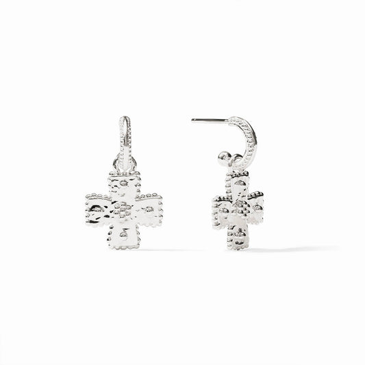 Malta Canterbury Hoop & Charm Earring Silver