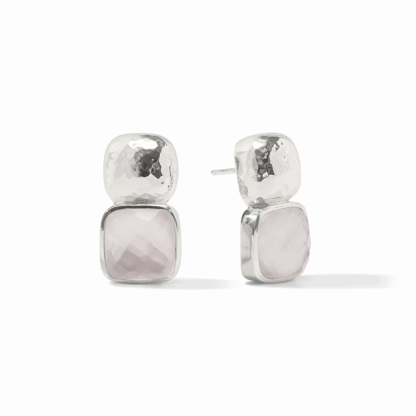 Catalina Earring Silver - Iridescent Clear Crystal