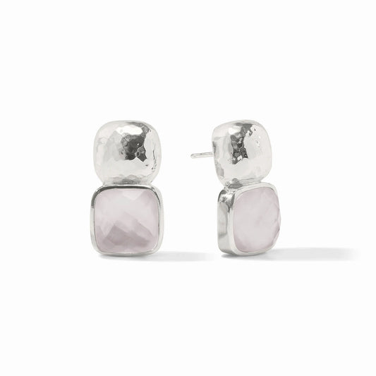 Catalina Earring Silver - Iridescent Clear Crystal