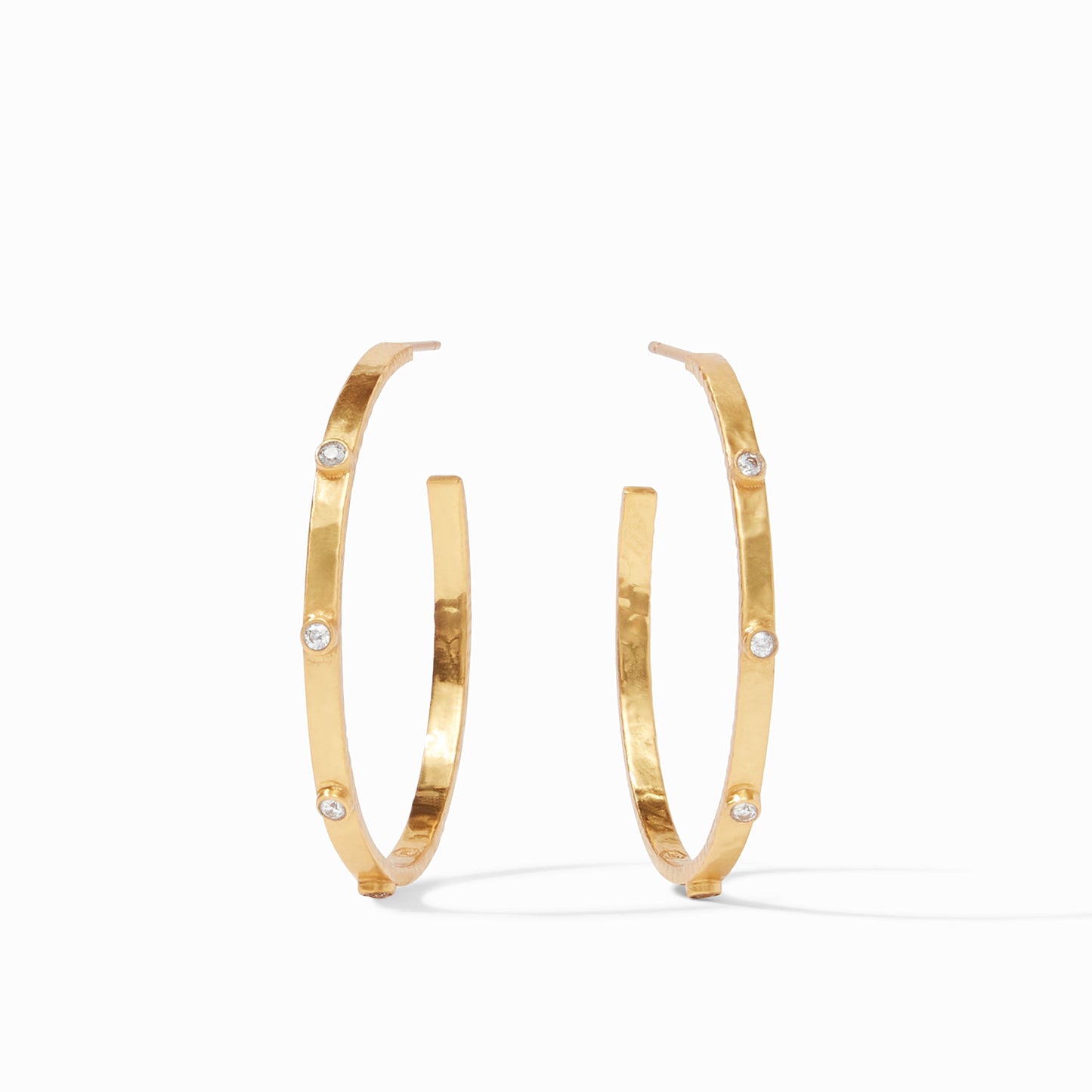 Crescent Stone Hoop Cubic Zirconia Large