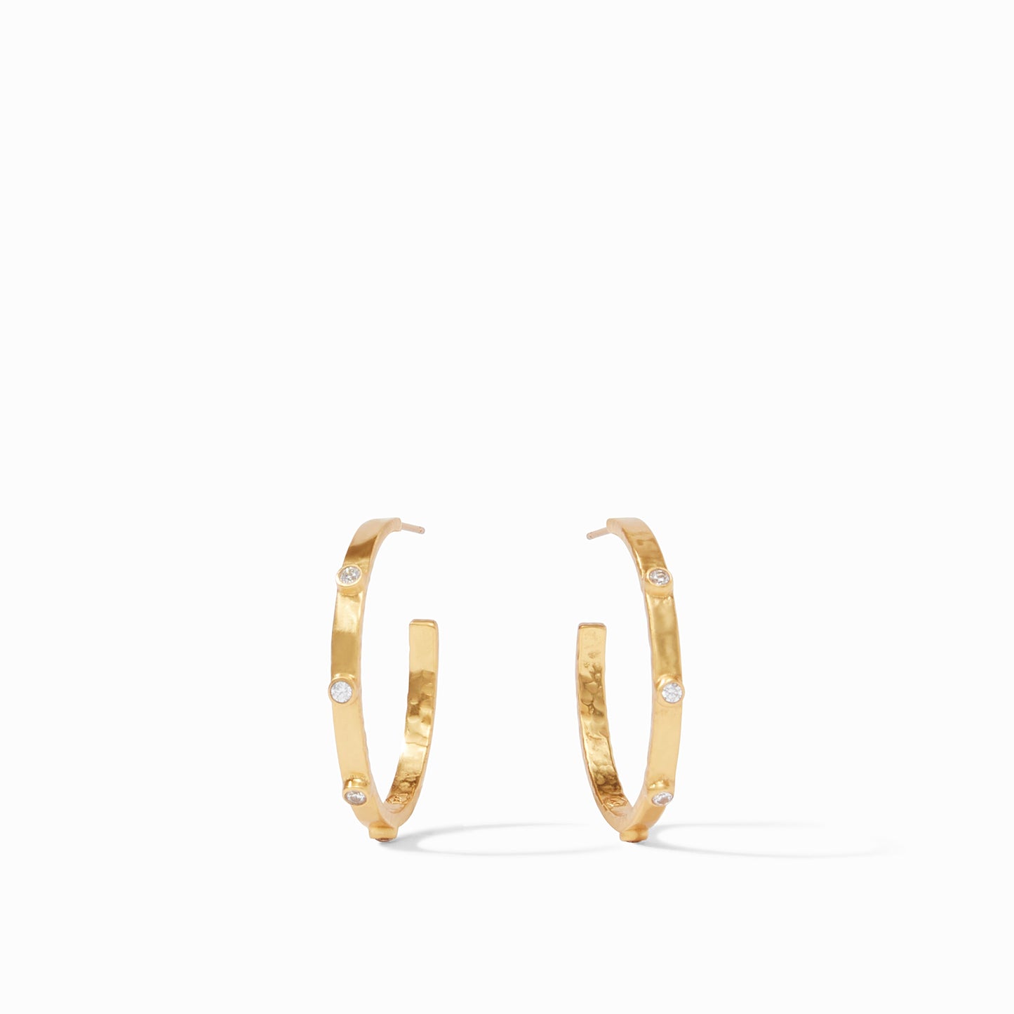 Crescent Stone Hoop Cubic Zirconia Medium