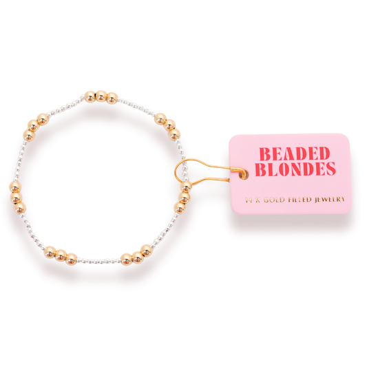 ILY (i love you) Silver with Gold Bracelet
