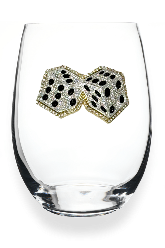 Dice Jeweled Stemless Wine Glass