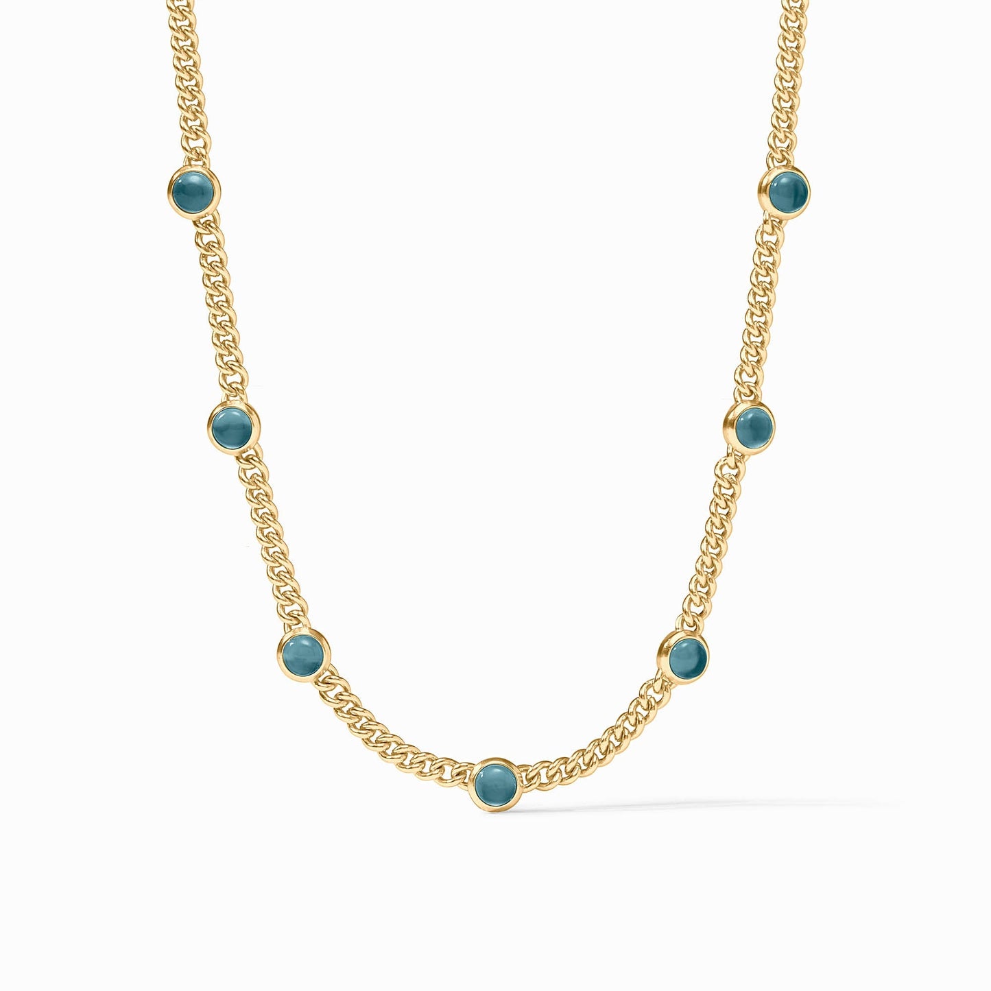 Dolce Delicate Station Iridescent Montana Blue Necklace