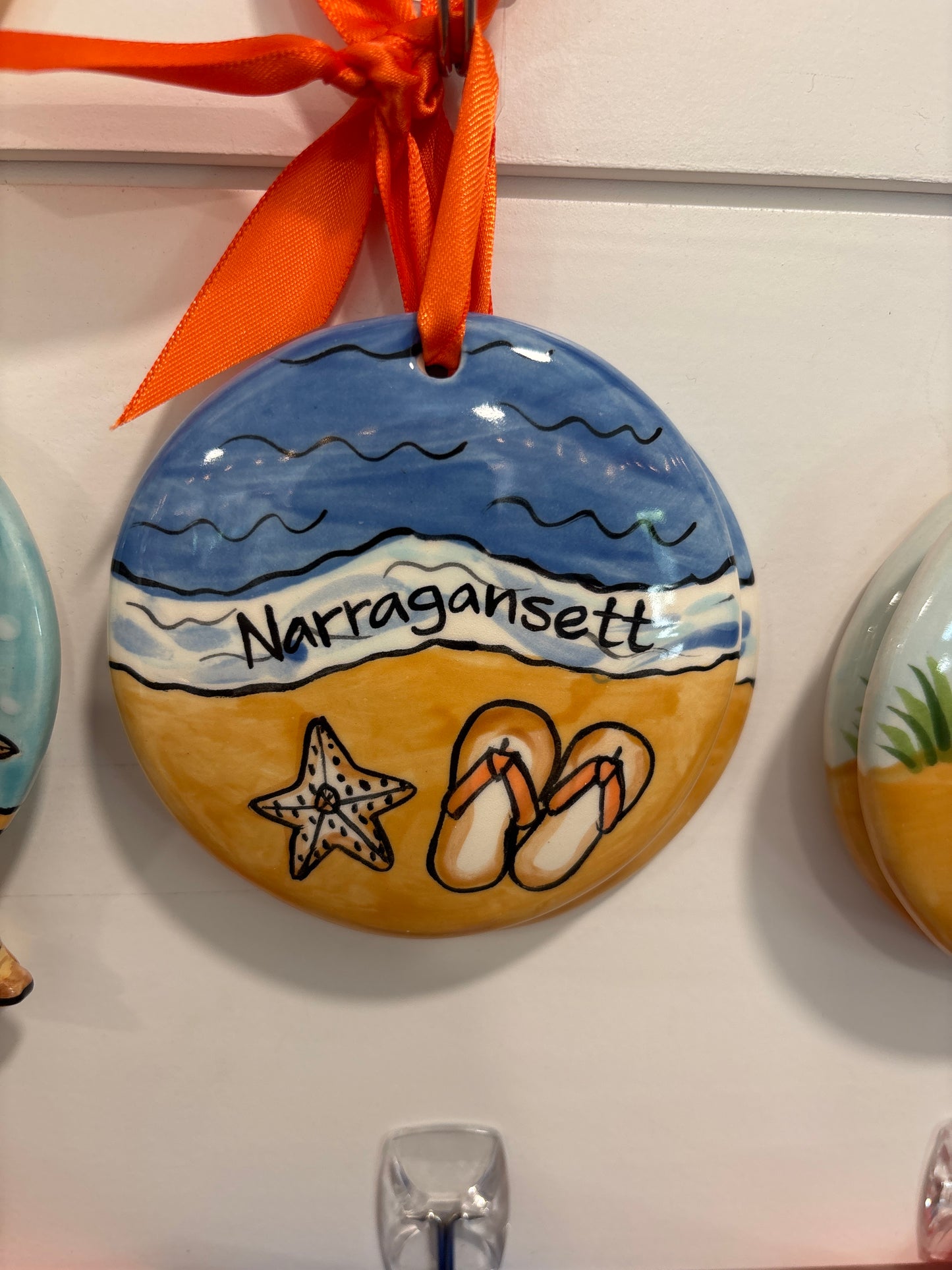 Narragansett Flip Flops Hand-Painted Ornament