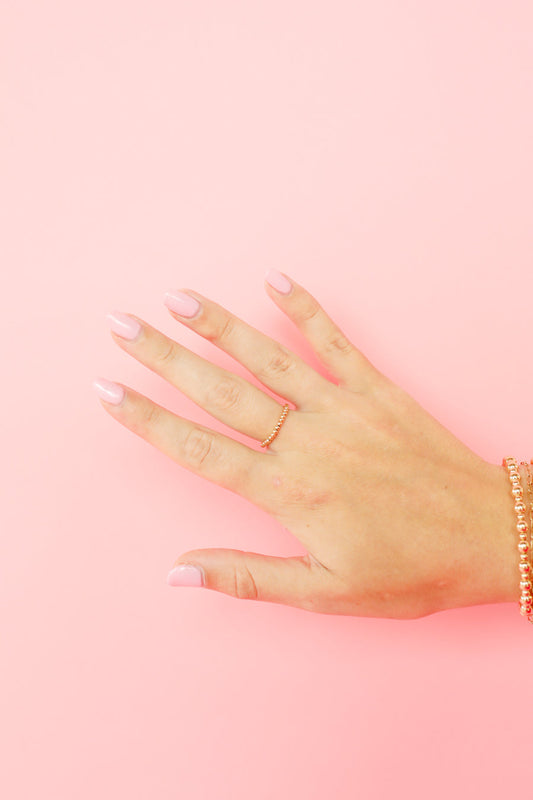 Lexi 2MM Beaded Band in Gold