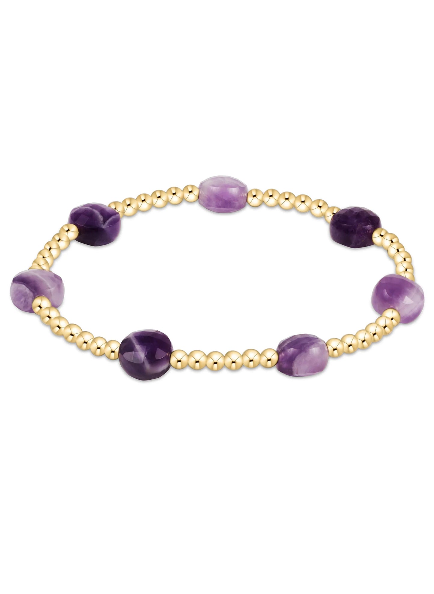 Admire Gold 3mm Bead Bracelet - Amethyst