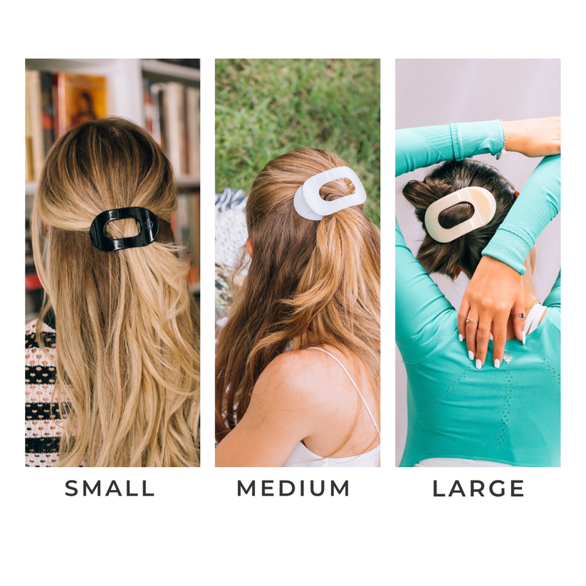 Almond Beige Medium Flat Round Hair Clip