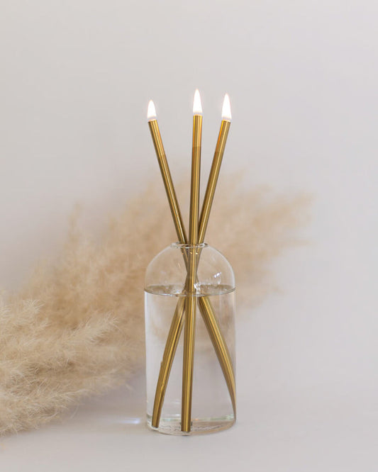 Everlasting Candle  - Wylie Collection - Gold Candlesticks