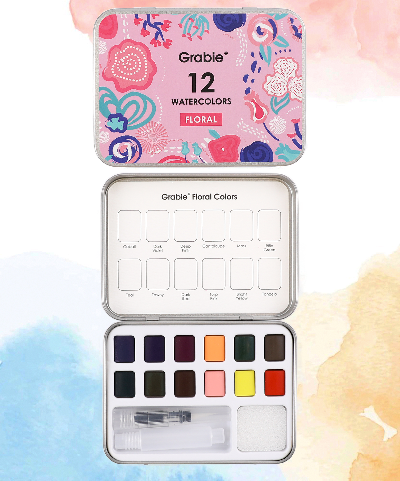 Watercolor Pocket Set Of 12 - Floral Colors