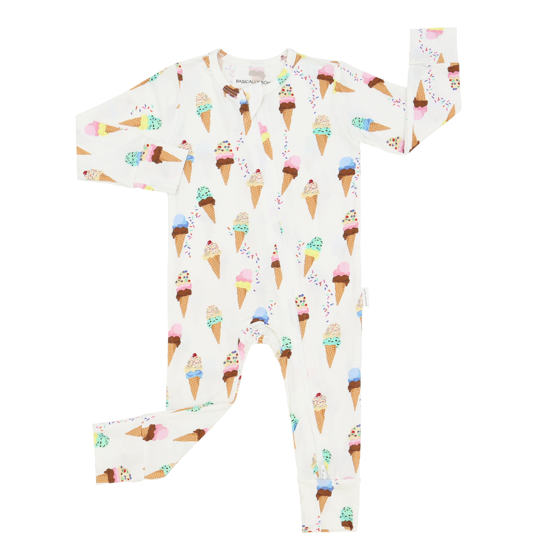 Ice Cream Zippered Romper