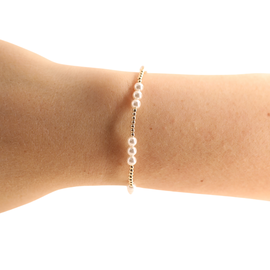 ILY (i love you) Pearl Bracelet in Gold