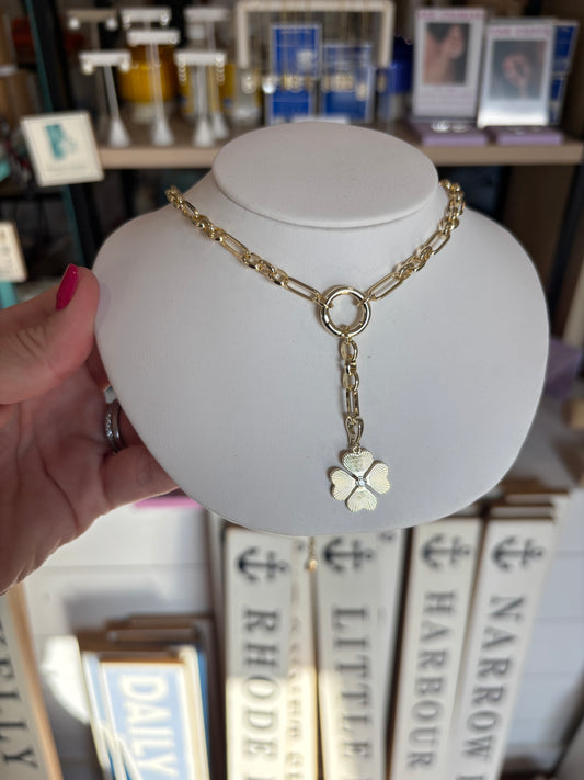 Lariat Necklace - Charm Bar - Gold or Silver