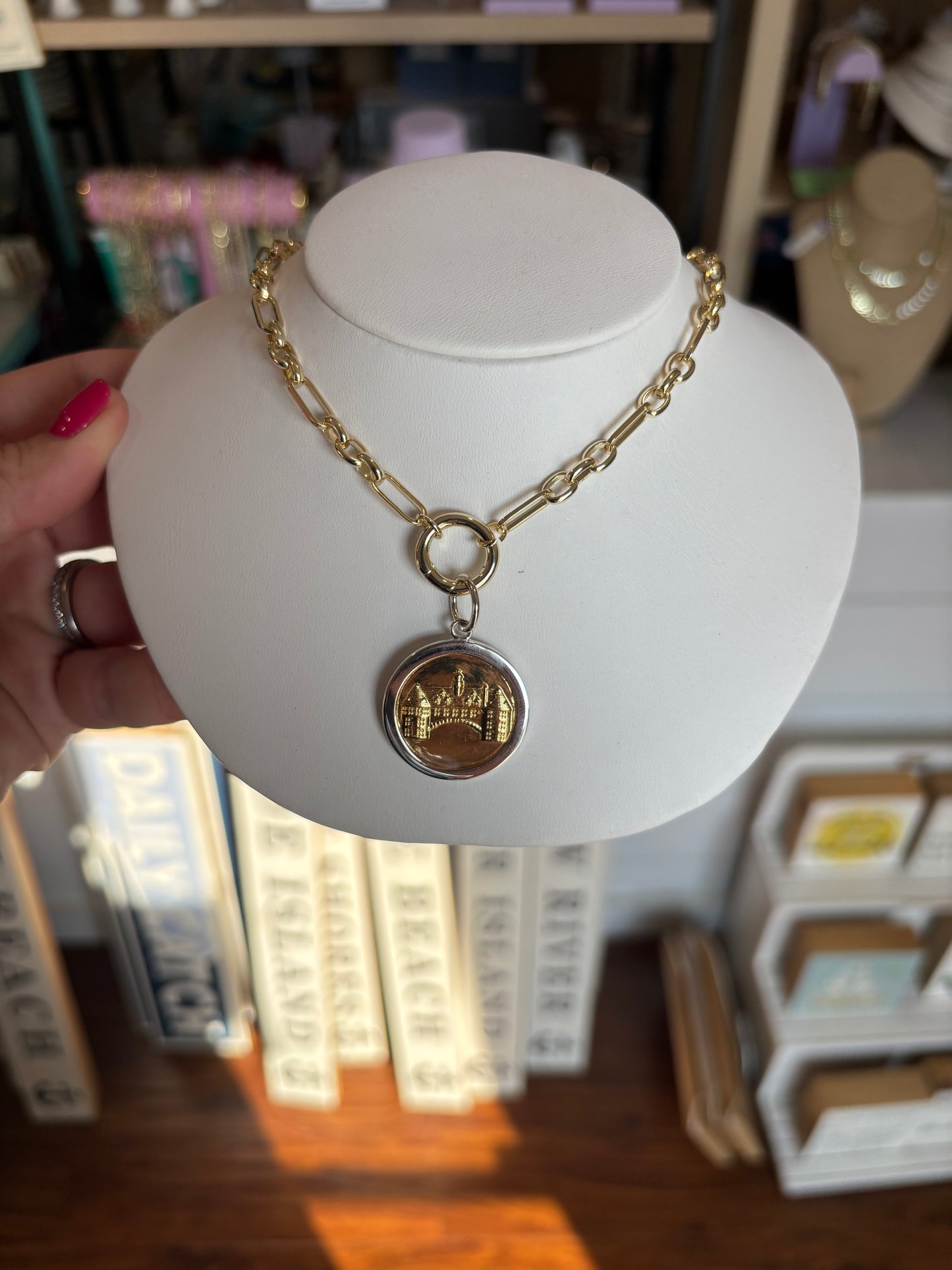 Lariat Necklace - Charm Bar - Gold or Silver