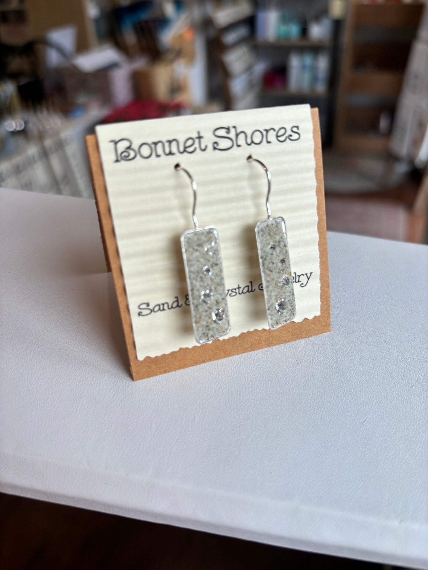 Bonnet Shores Sand & Surf Rectangle Long Earrings