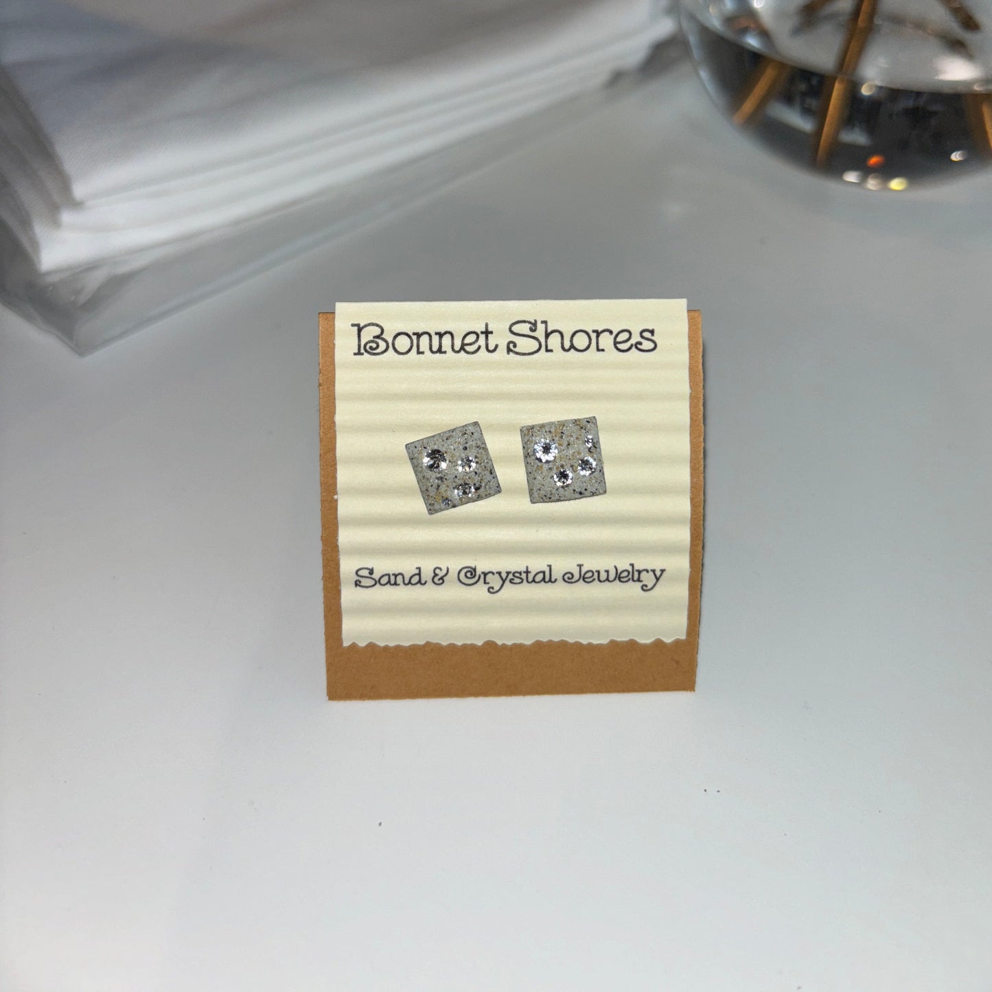 Bonnet Shores Sand & Surf Square Stud Earrings