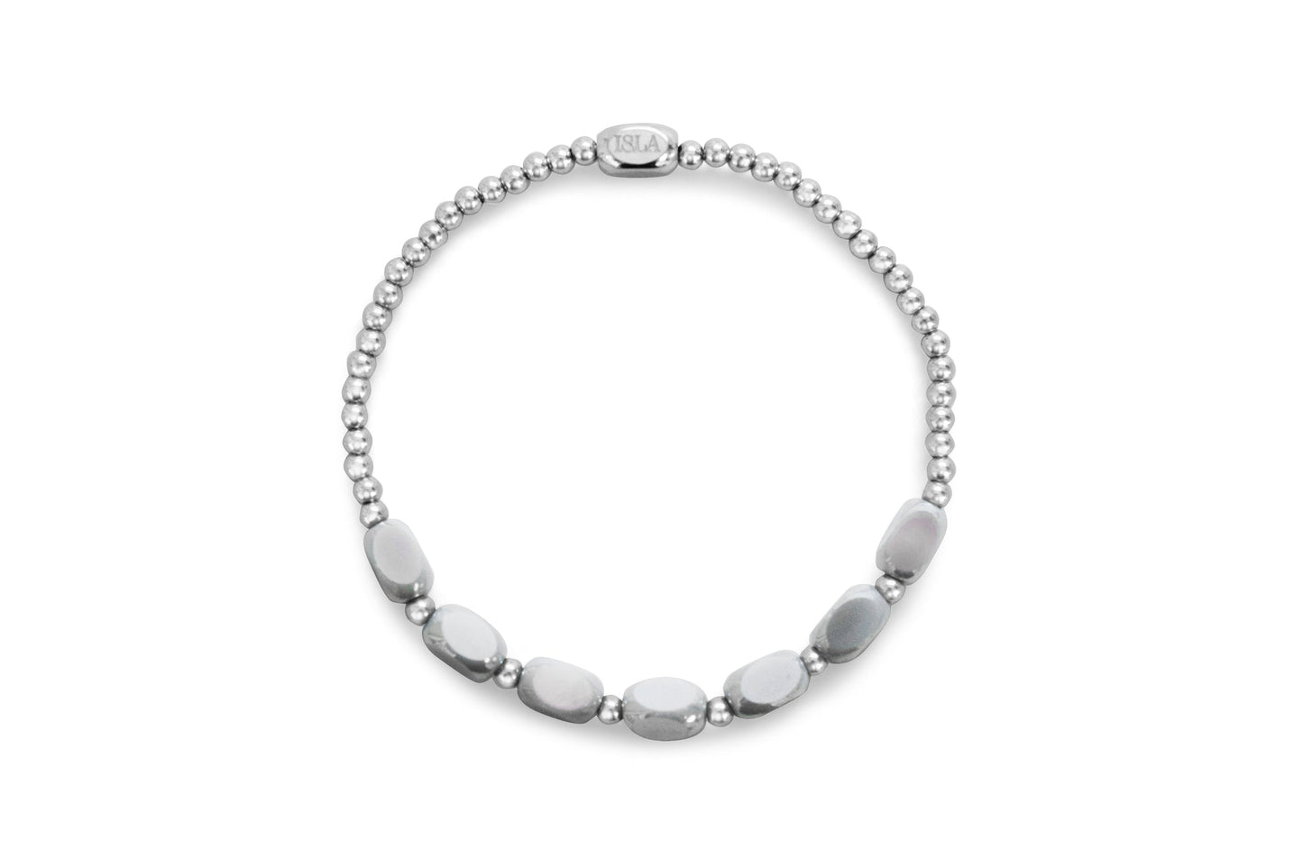 “Meet me Halfway” – Glacier Gray - Steel Stretchy Bracelet
