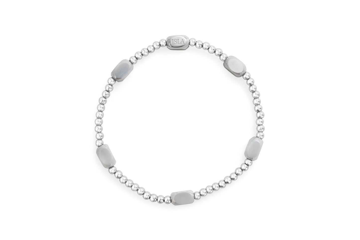 “Here and There” – Glacier Gray - Steel Stretchy Bracelet