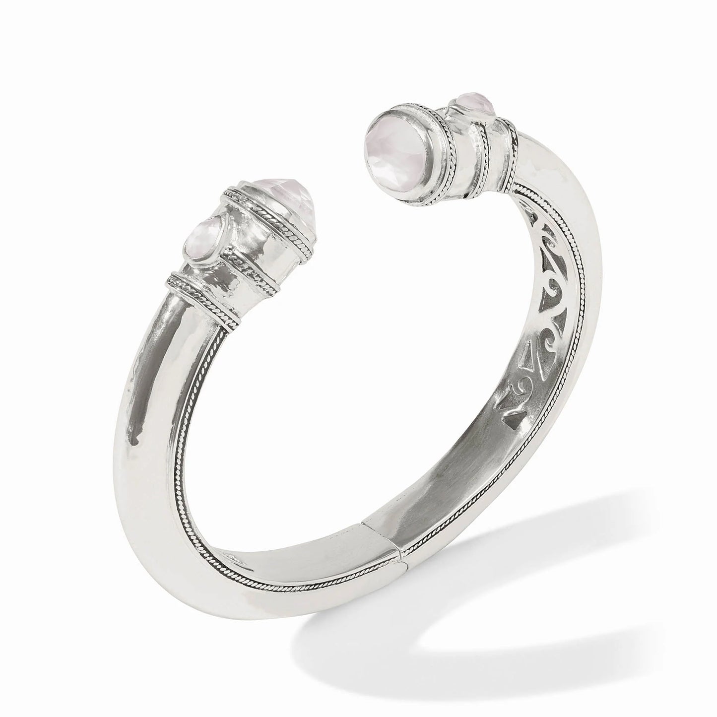 Cannes Demi Cuff Silver with Iridescent Clear Crystal