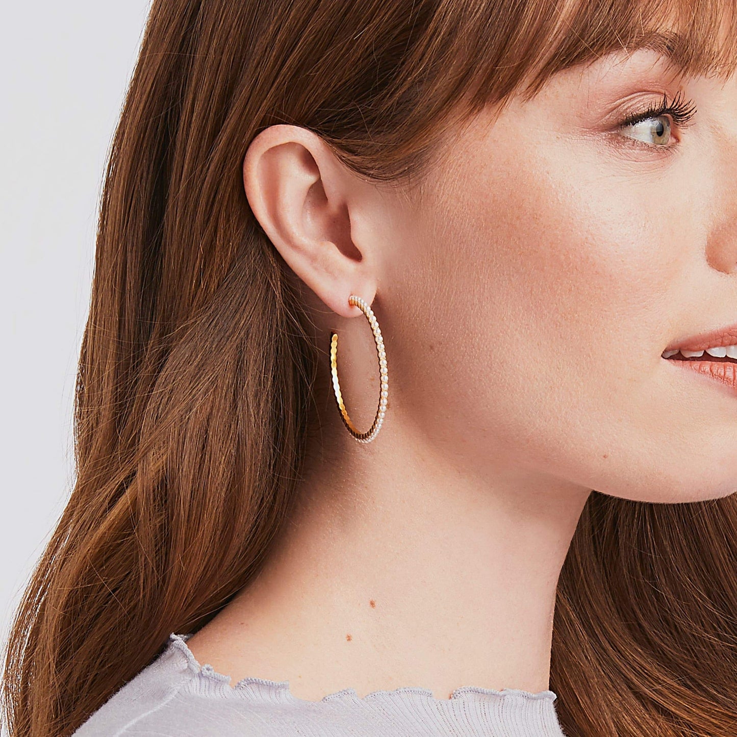 Juliet Hoop Pearl Gold