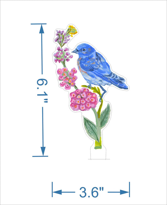 Bluebird of Happiness | 0.25in. Acrylic Floral - Small