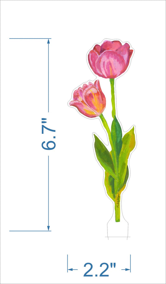 Pink Tulips | 0.25in. Acrylic Floral - Small